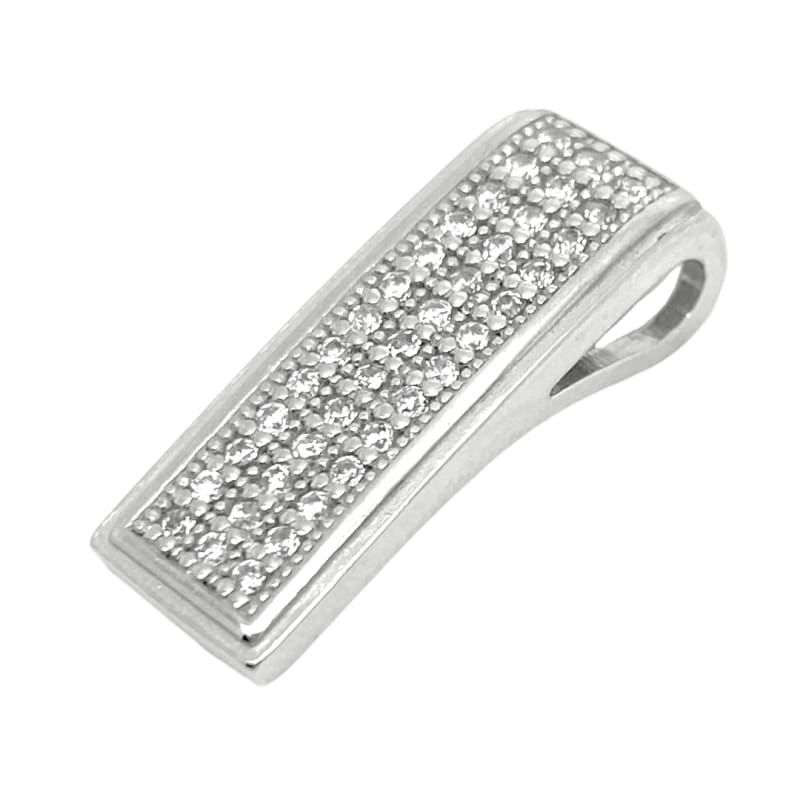 Dije rectángulo con piedras murano Plata Italiana 925 - Metalli - Default Title - Perfumisimo